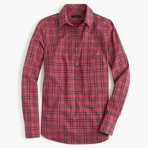 J.Crew Red Tartan Popover Shirt